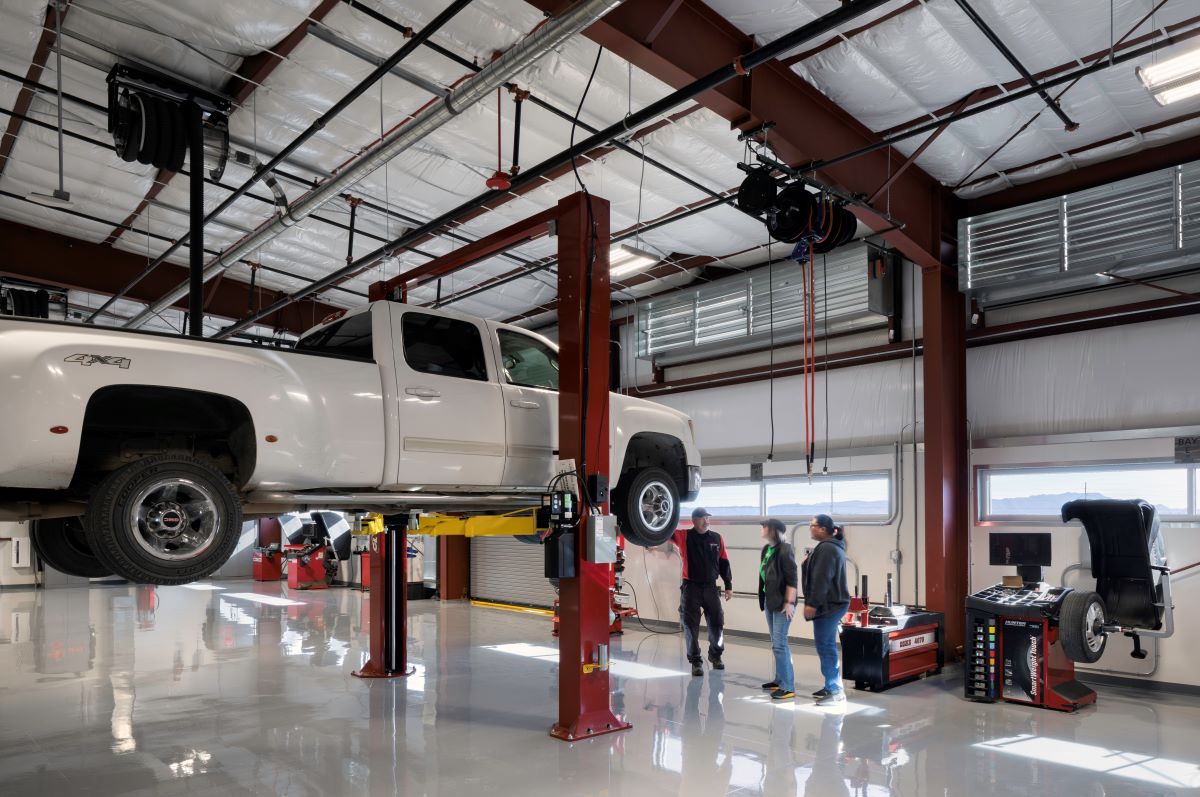 Automotive Students working on a truck