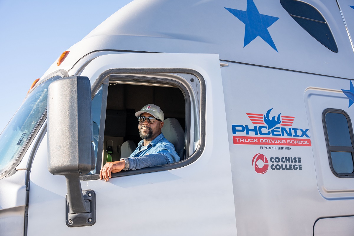 CDL Student Driving Truck