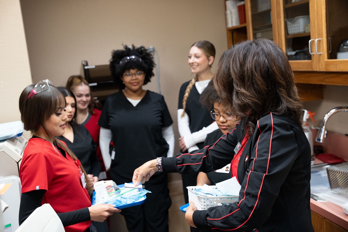 Dental Assistant students and teacher