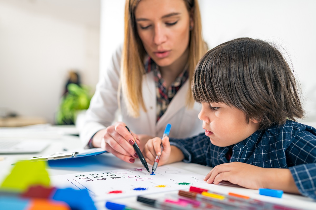 Teacher with child