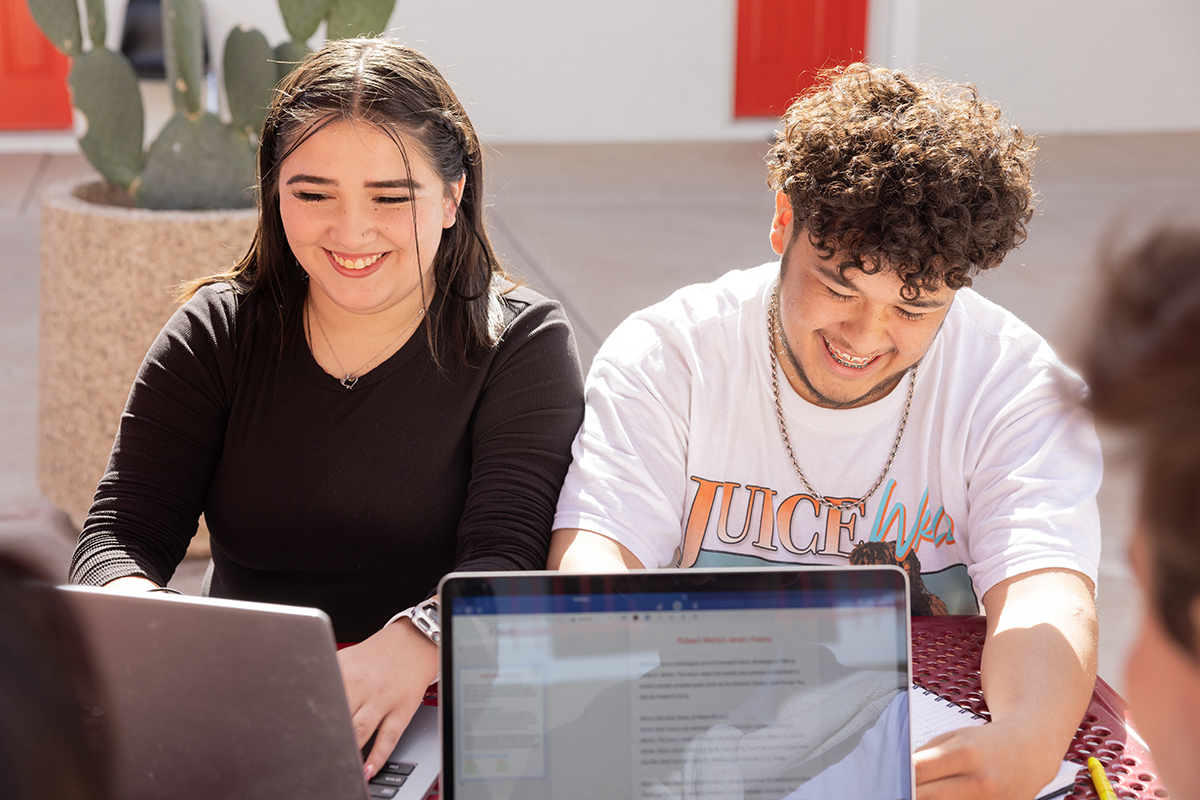 students using laptops