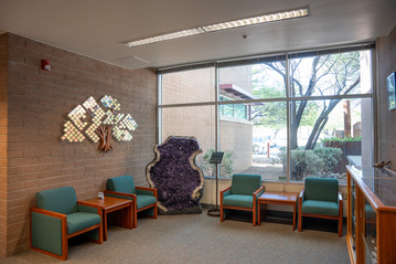 Lobby of Benson Center Featuring Large Amethyst Crystal