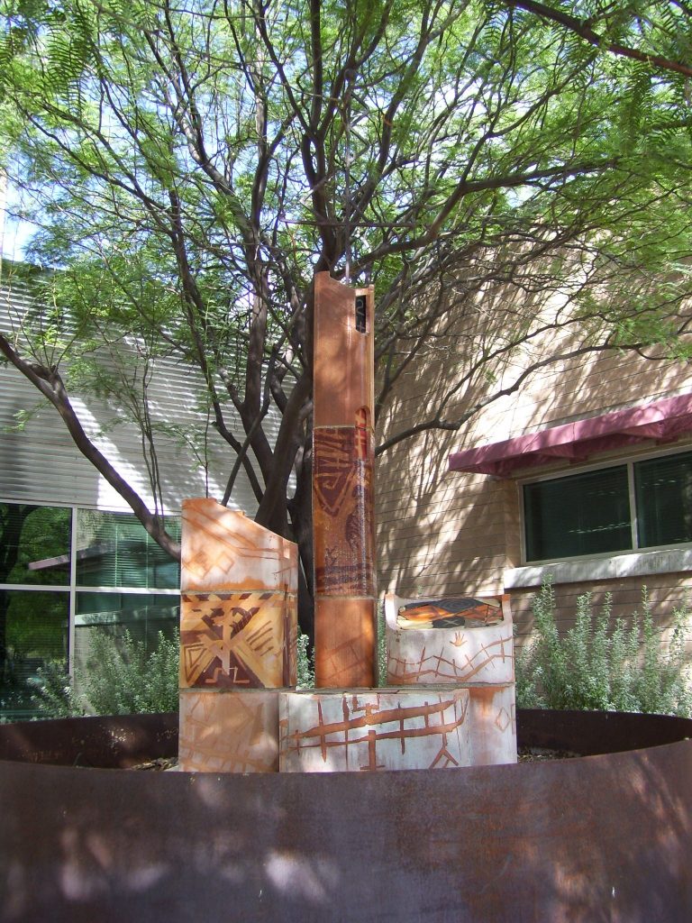 Decorative monument outside the center