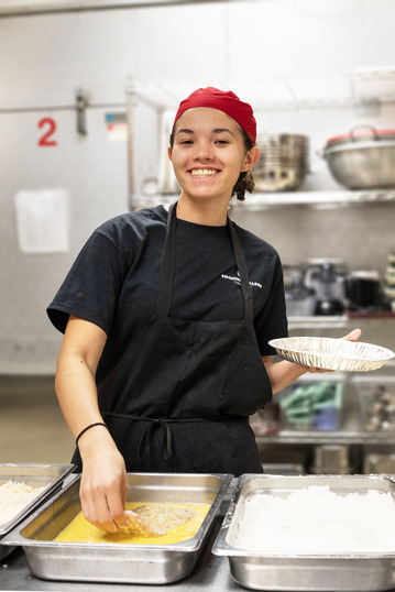 Culinary Student in Kitchen