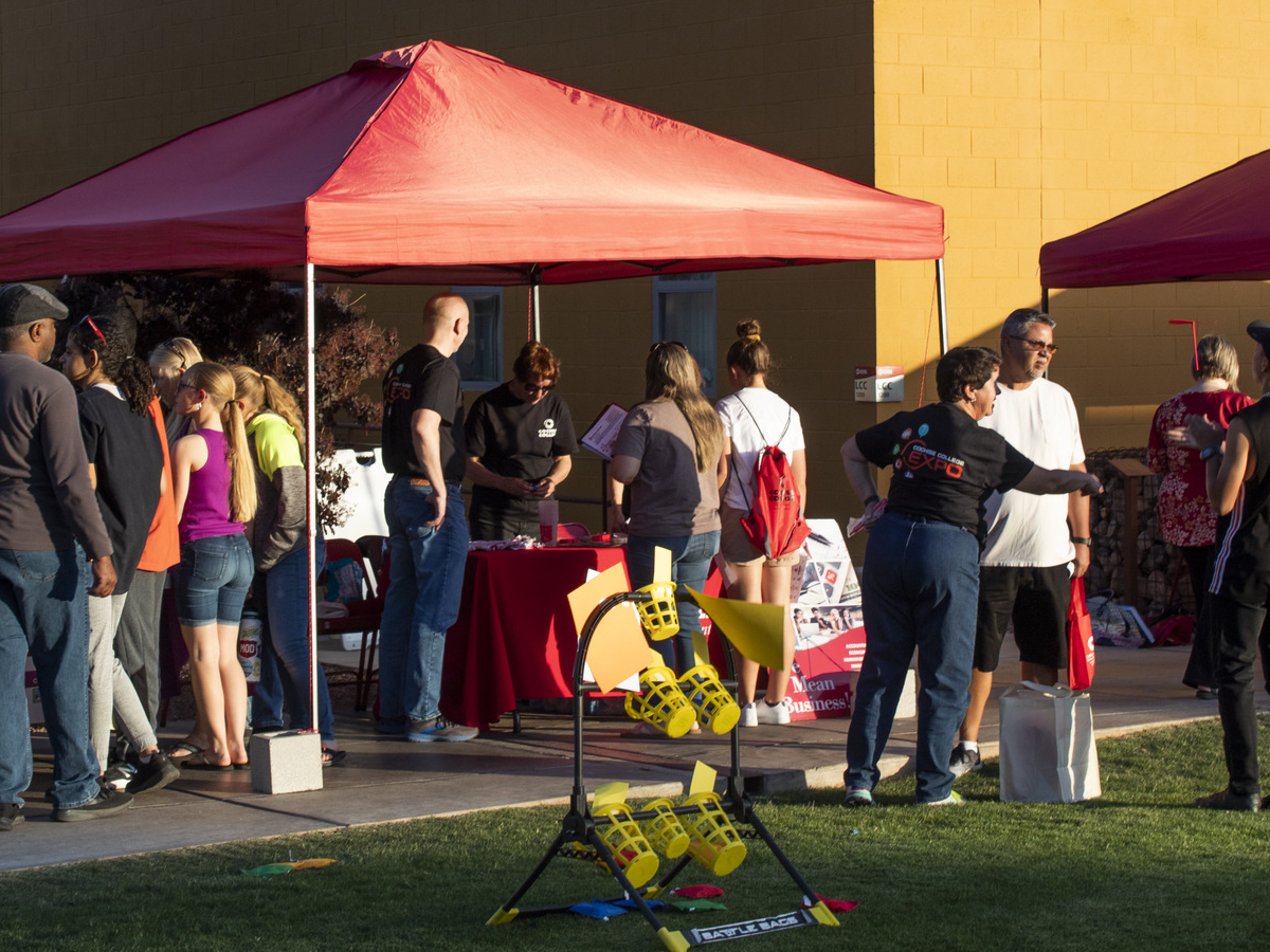 Event attendees participating in games.